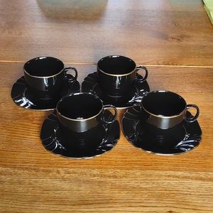 Wave Golden Black Gallery Collections by Ranmaru Teacup and Saucer (4)
